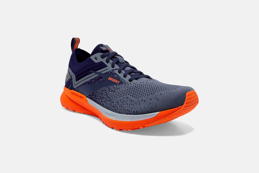 Brooks Ricochet 3 Road Running Shoes Mens - Grey/Orange - TXENU-2918